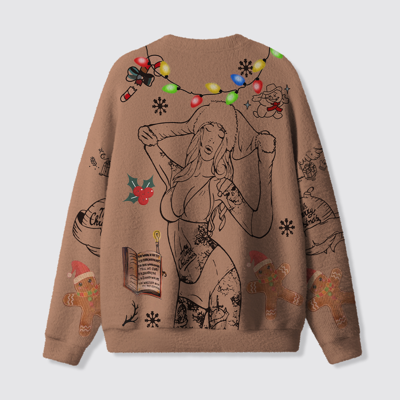 Hairy Chest Ugly Humor Xmas Party Ugly Knit Sweatshirt