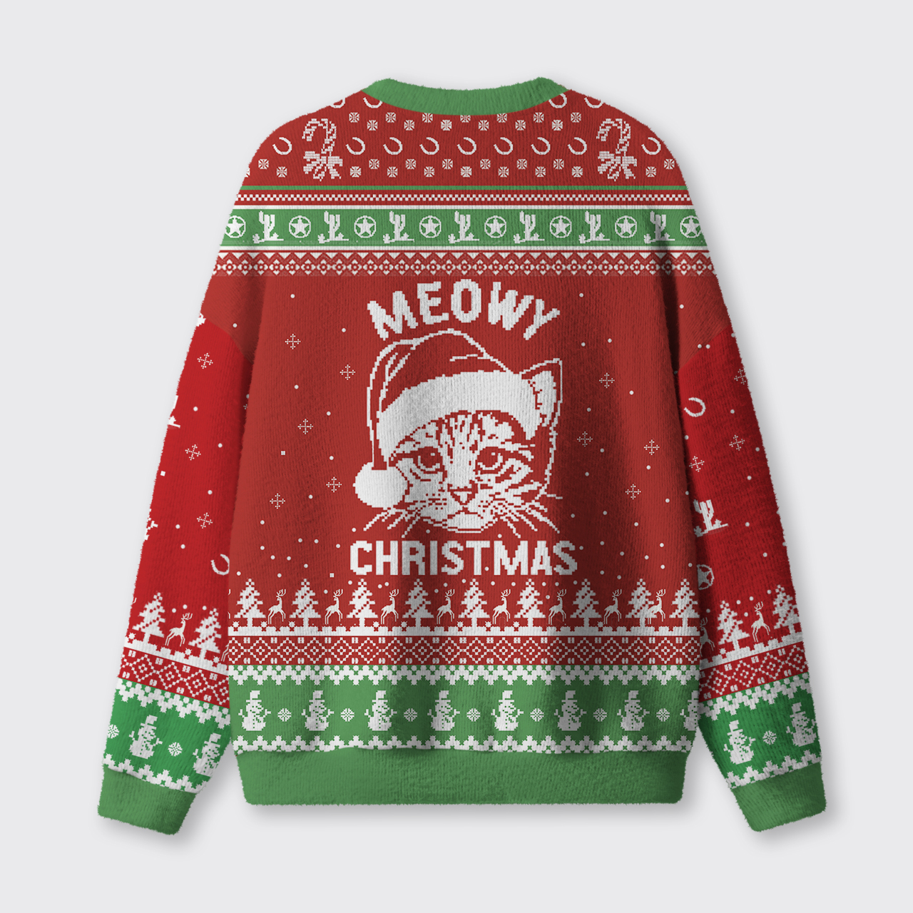 Meowy Christmas Ugly Knit Sweatshirt