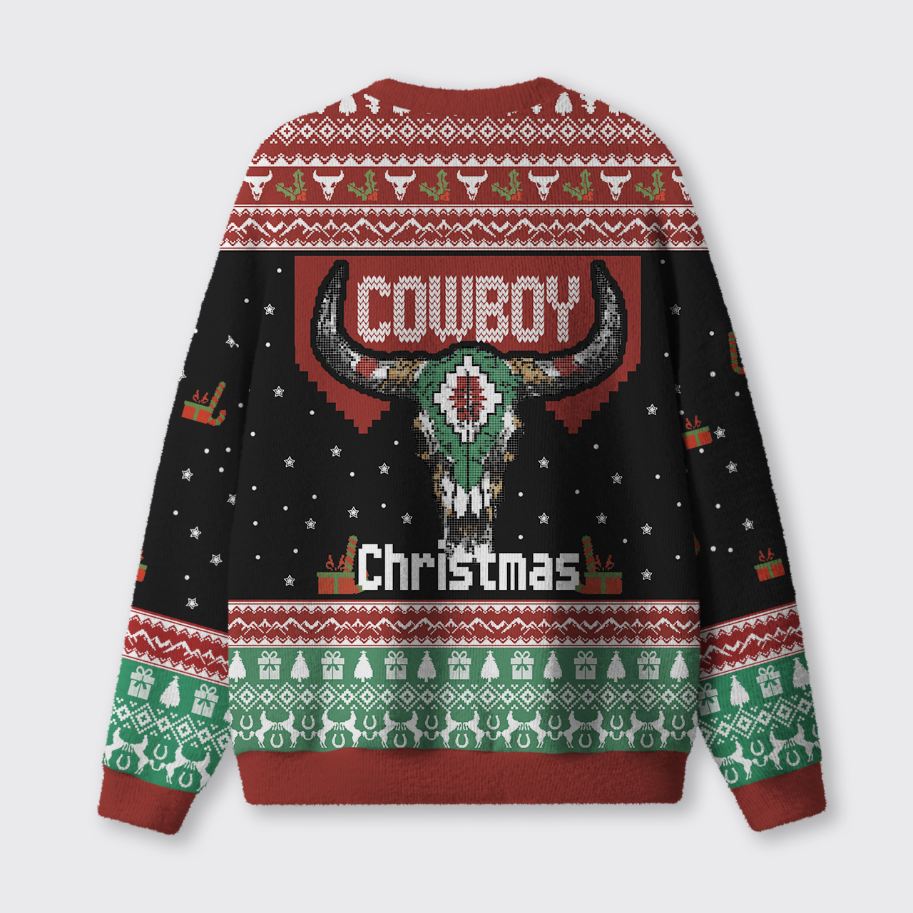 Cowboy Christmas Ugly Knit Sweatshirt