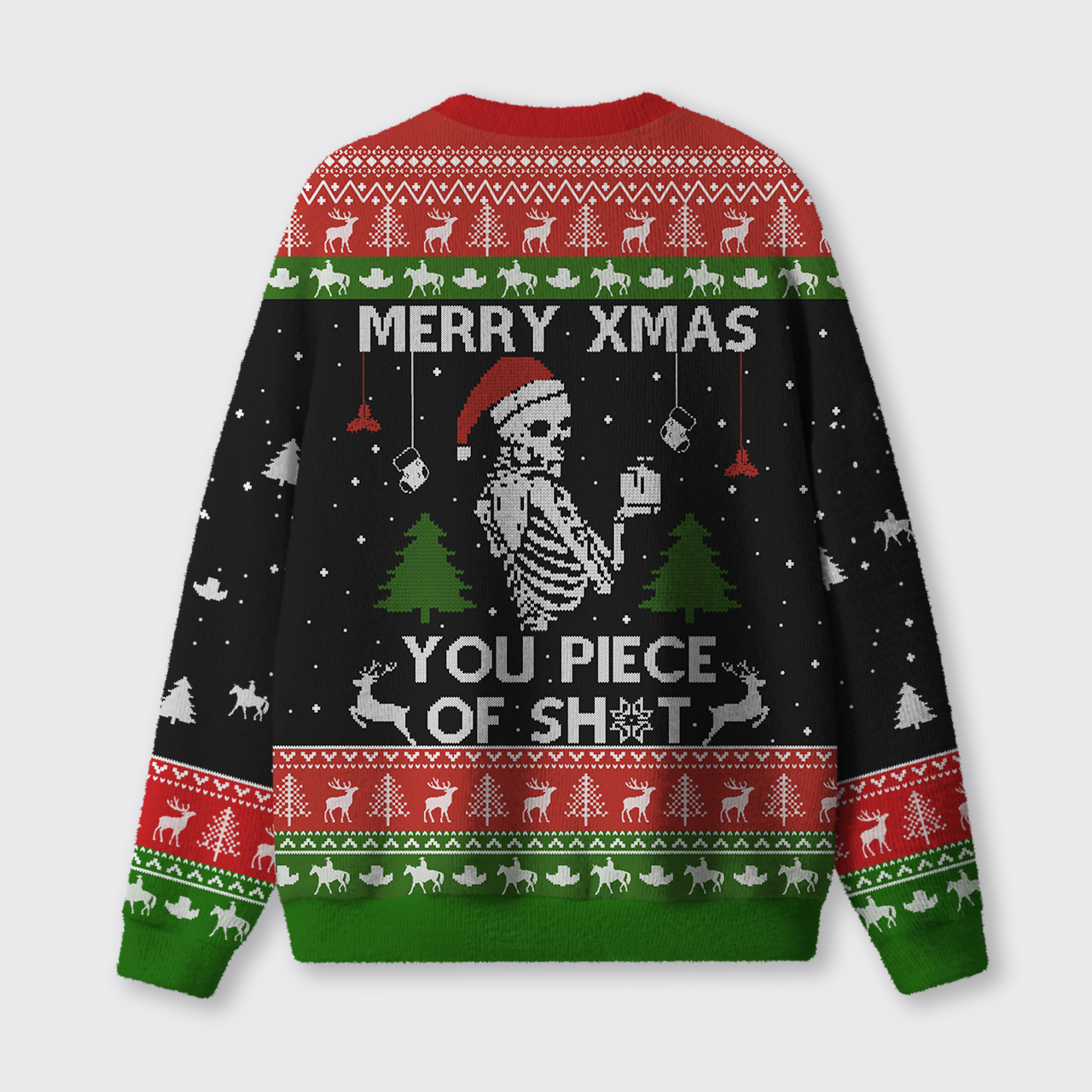 Merry Christmas Skeleton Ugly Knit Sweatshirt