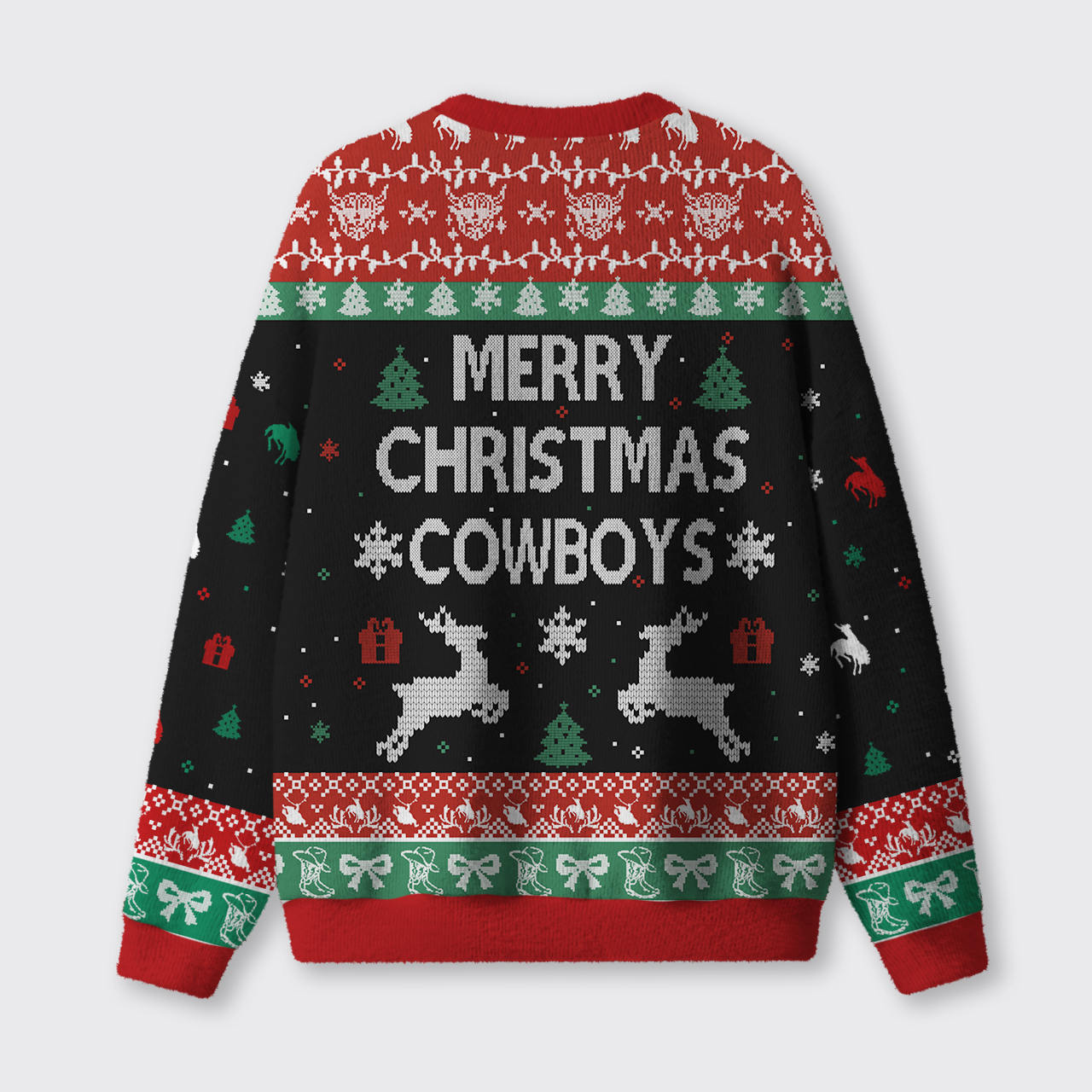 Merry Christmas Cowboy Ugly Knit Sweatshirt