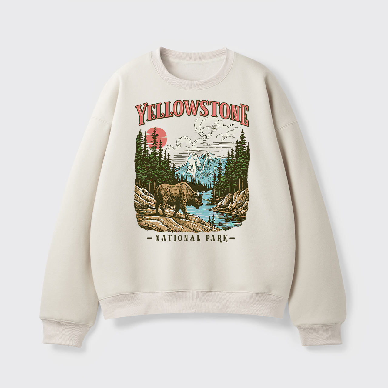 Fleece Vintage Yellowstone National Park Sweatshirt