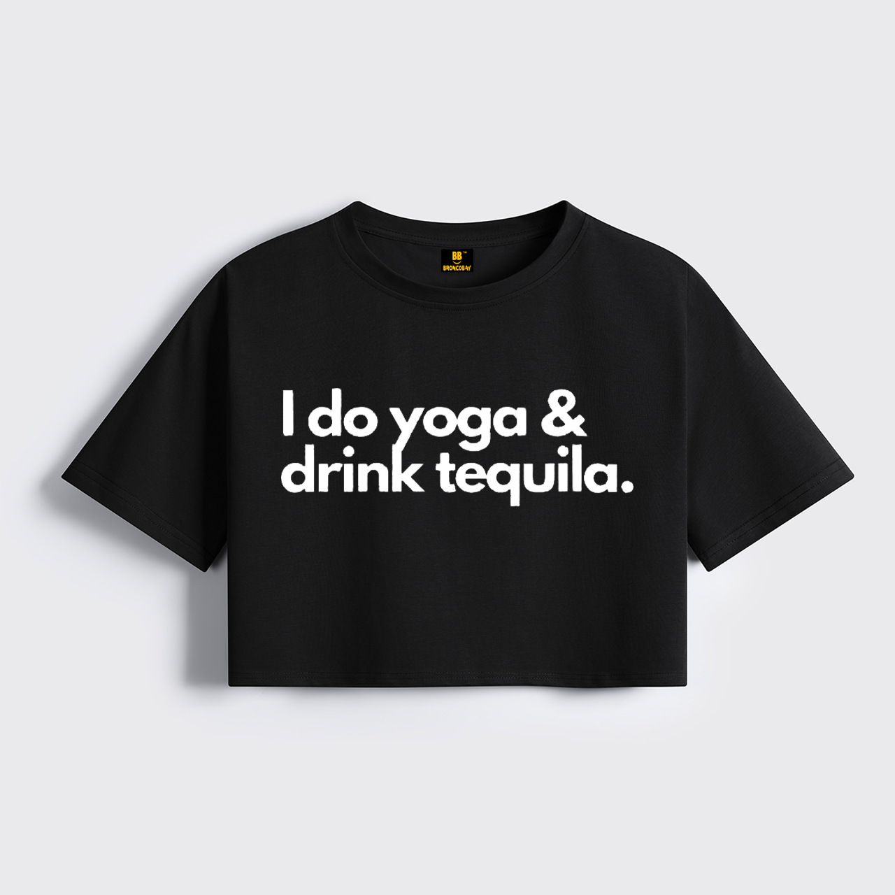 I Do Yoga & Drinks Tequila Cropped Boxy Tee