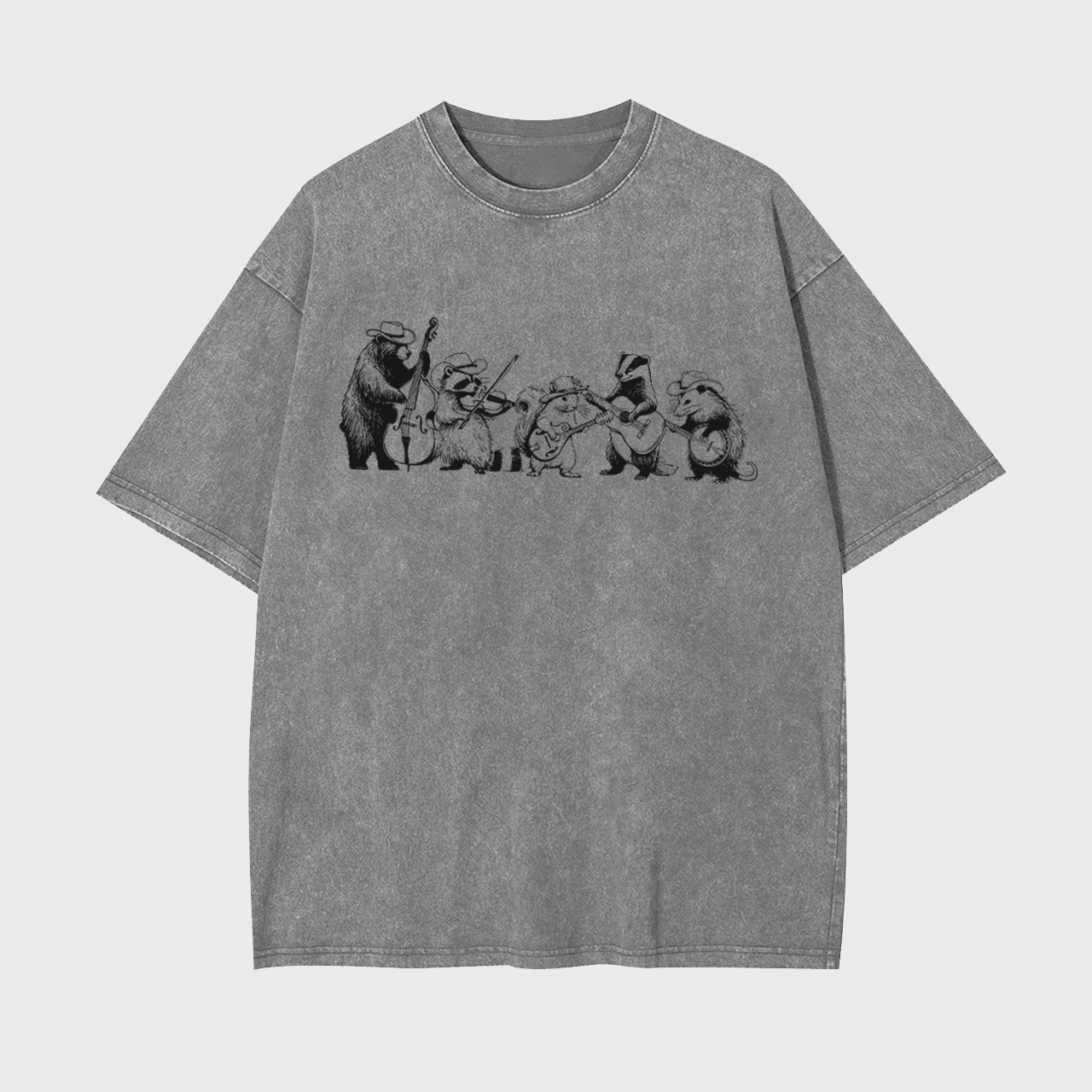 Funny Forest Animals Playing Instruments Garment-dye Tees