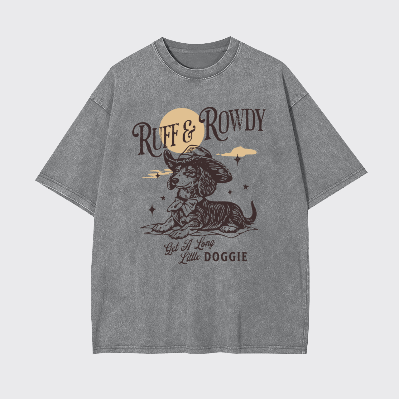 Dachshund Cowboy Get A Long Little Doggie Garment-dye Tees
