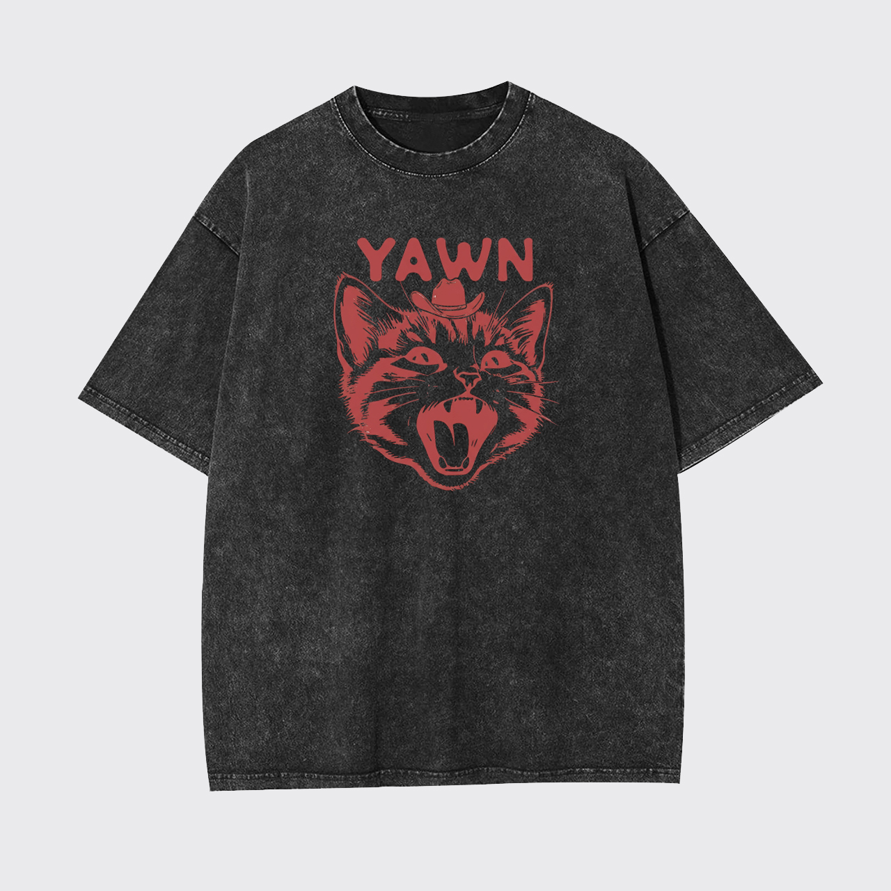 Yawn Retro Kitten Garment-dye Tees