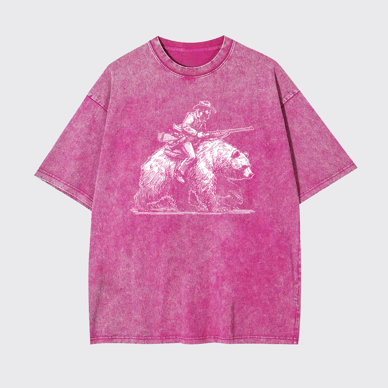 Cowboy Riding A Bear Garment-dye Tees