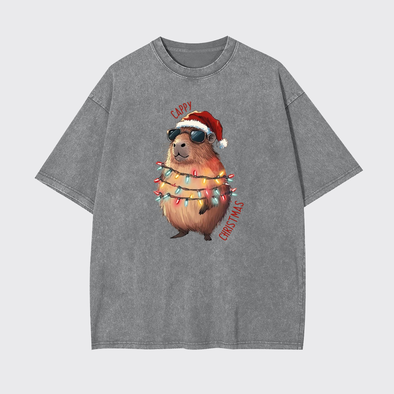 Cappy Christmas Lights Garment-dye Tees