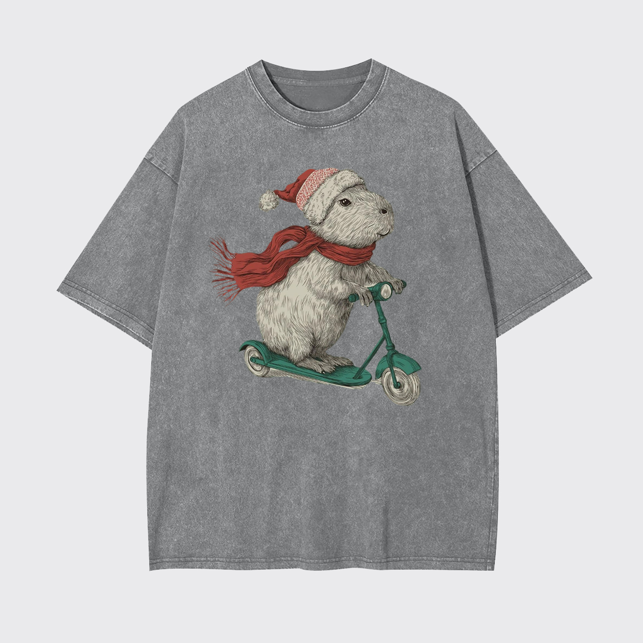 Christmas Capybara Funny Holiday Garment-dye Tees