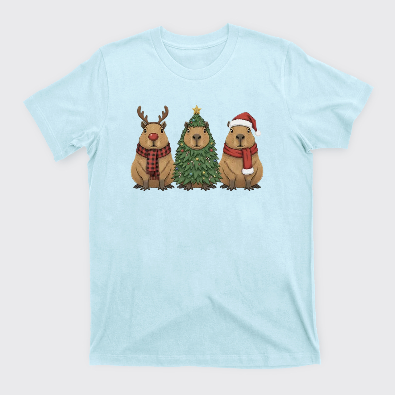 Santa Capybara Christmas T-Shirts