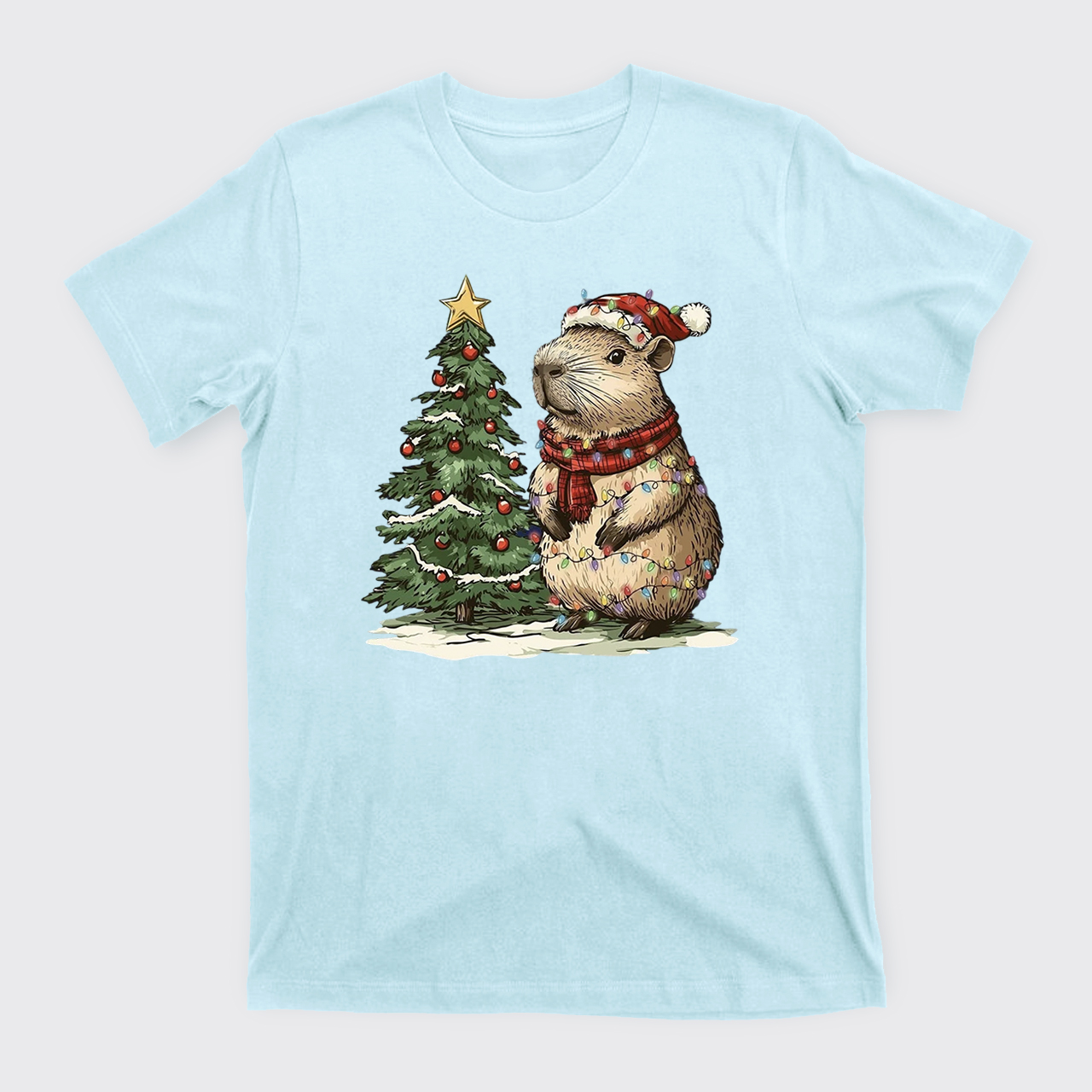 Capybara Christmas Tree T-Shirts