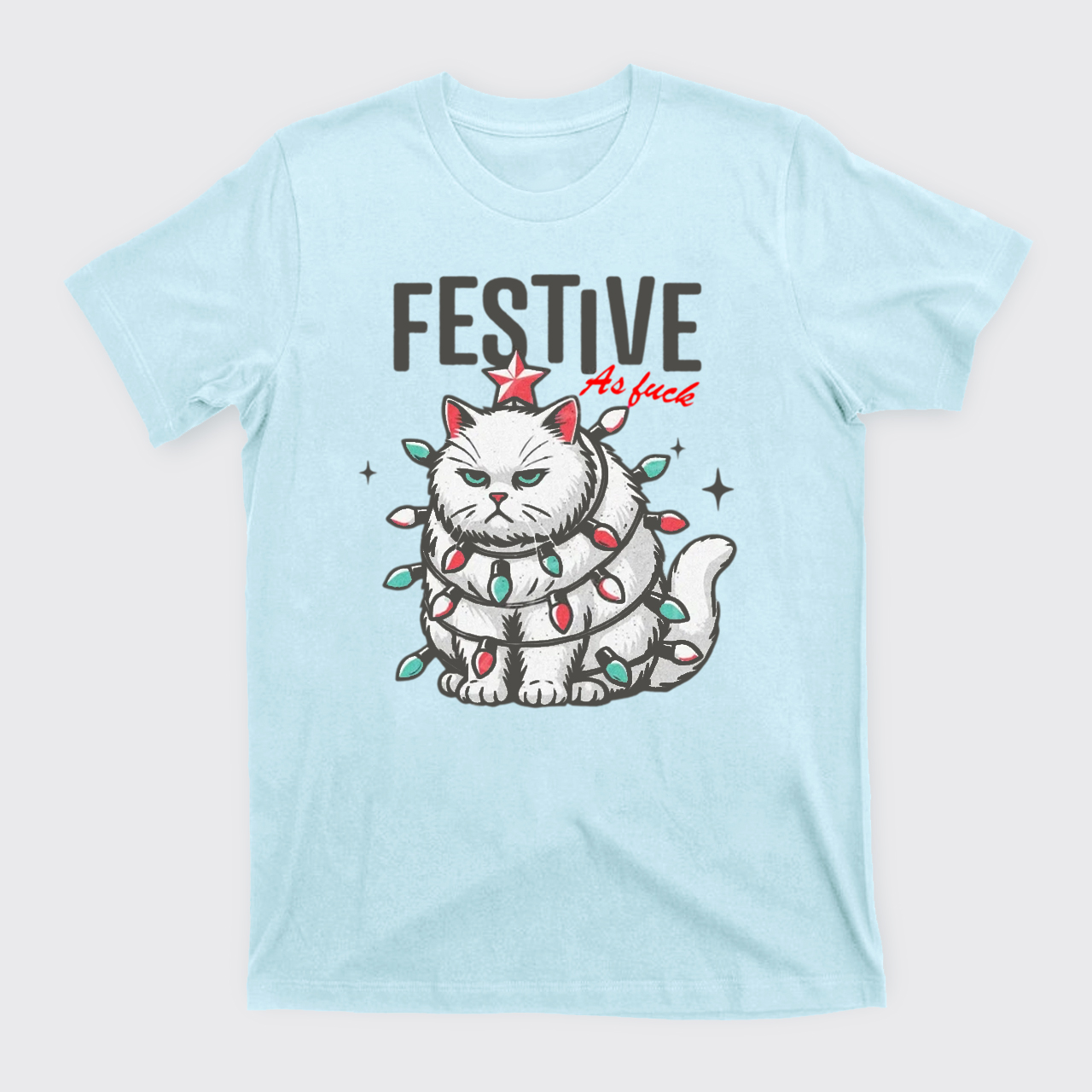 Funny Christmas Cat Sarcastic Holiday T-Shirts