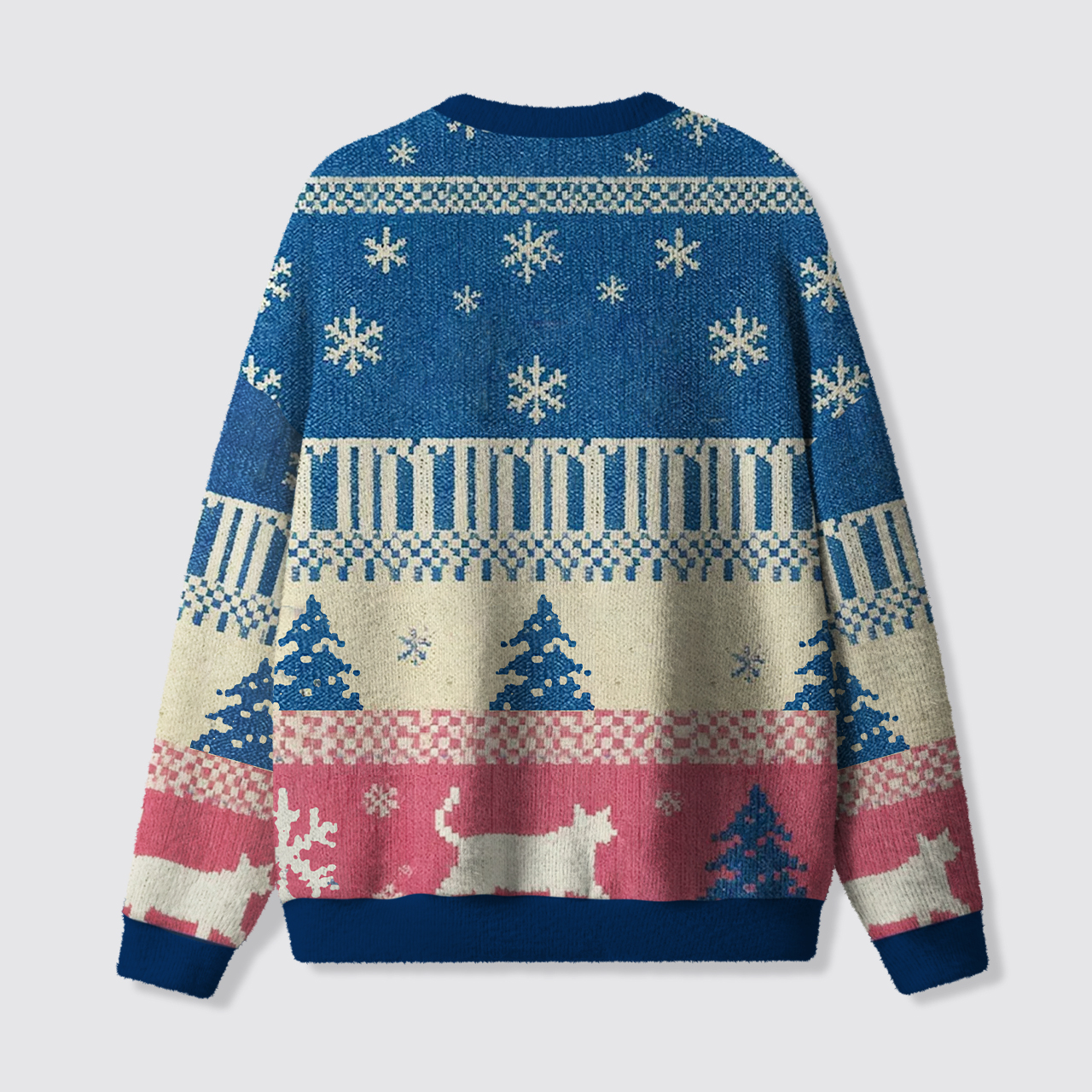 Funny Dizzy Cat Christmas Ugly Knit Sweatshirt