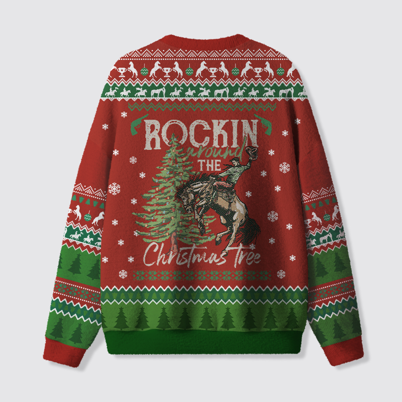 Rockin Around The Christmas Tree Ugly Knit Sweatshirt
