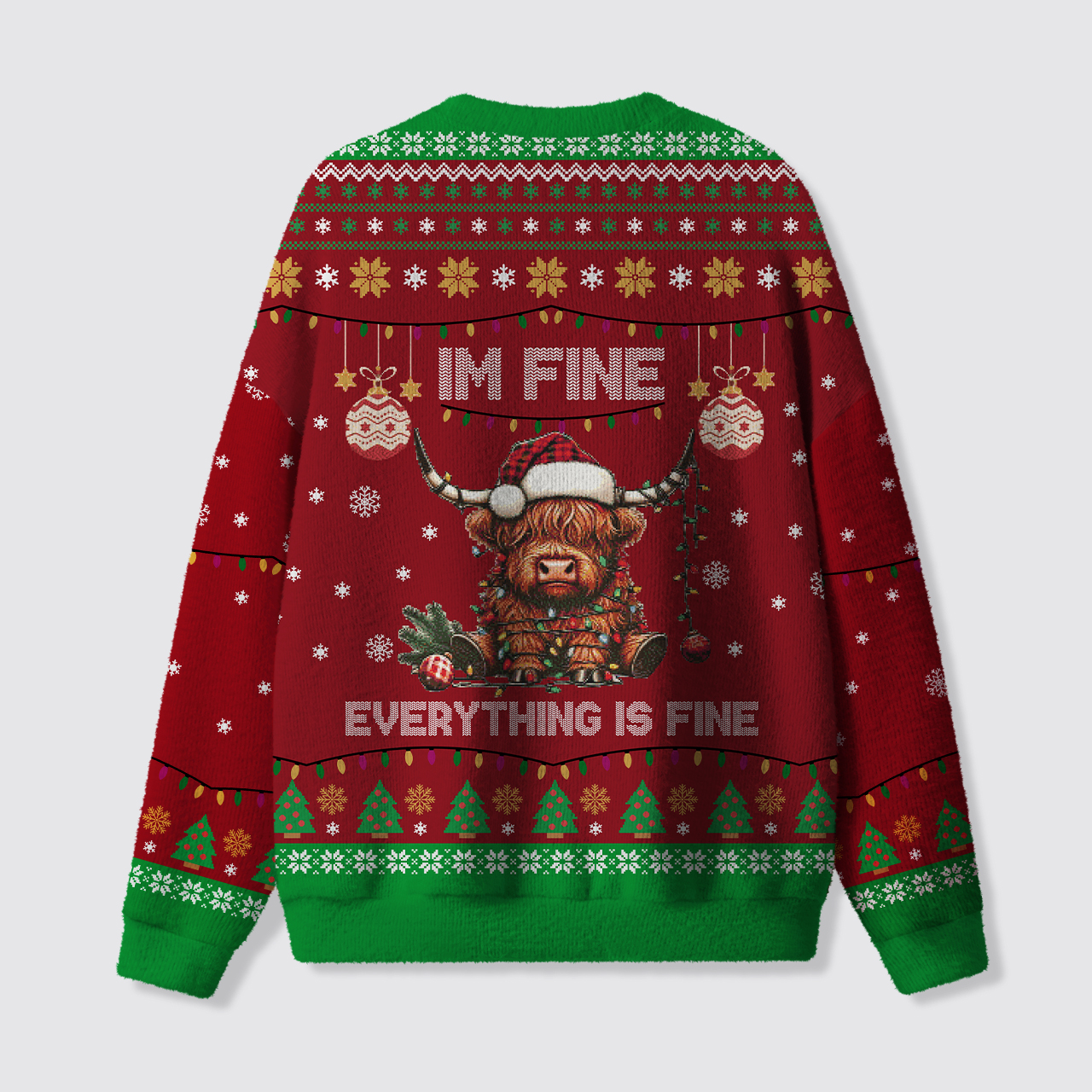 I'm Fine Everything Is Fine Ugly Knit Sweatshirt