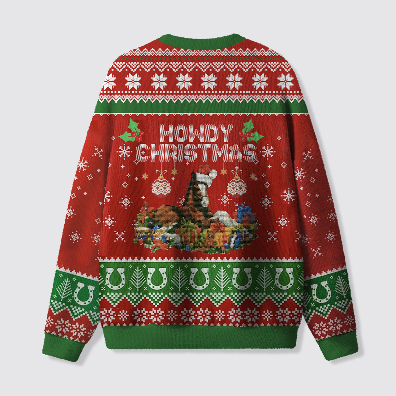 Christmas Horse Ugly Knit Sweatshirt