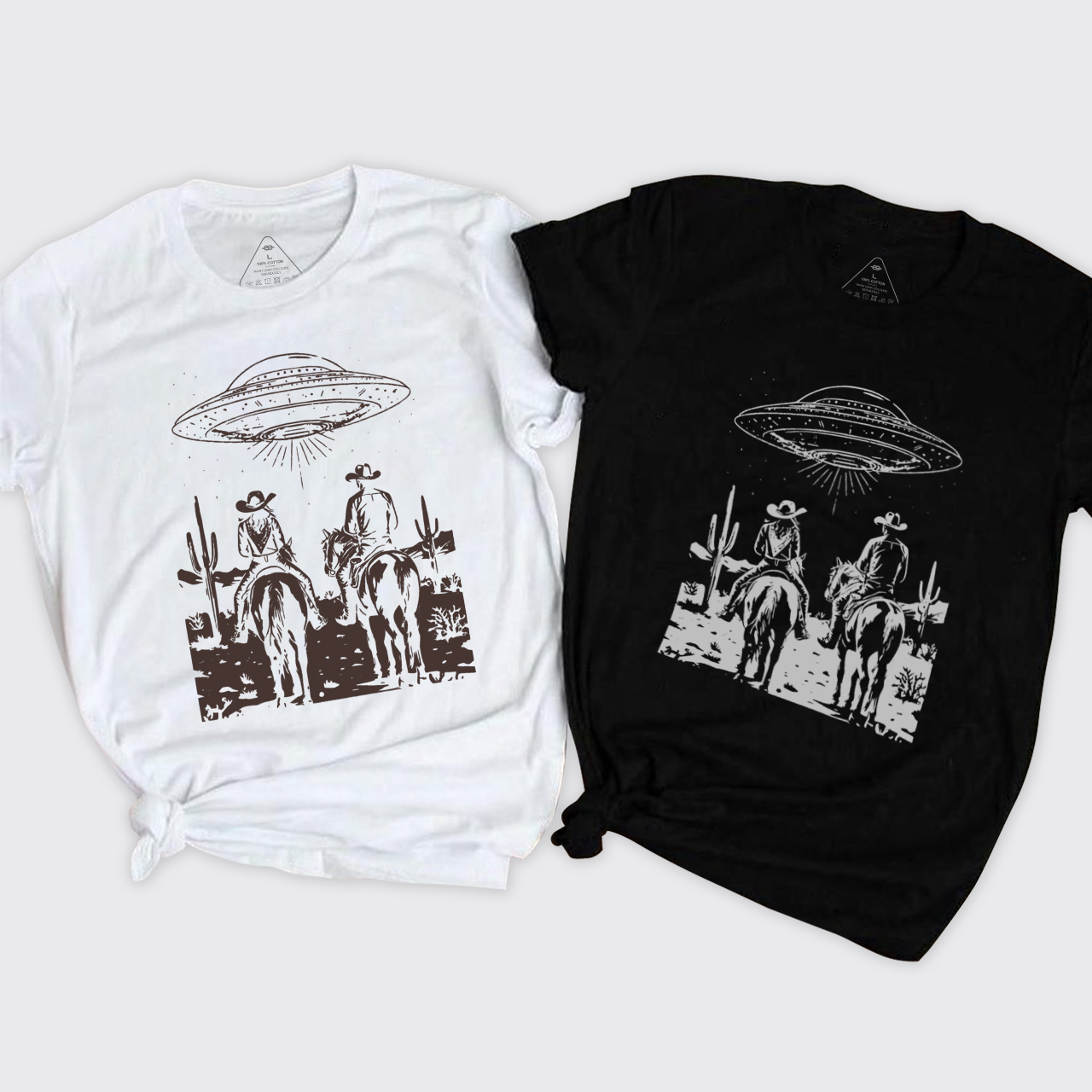 Retro Wild West Rodeo Couple T-Shirts