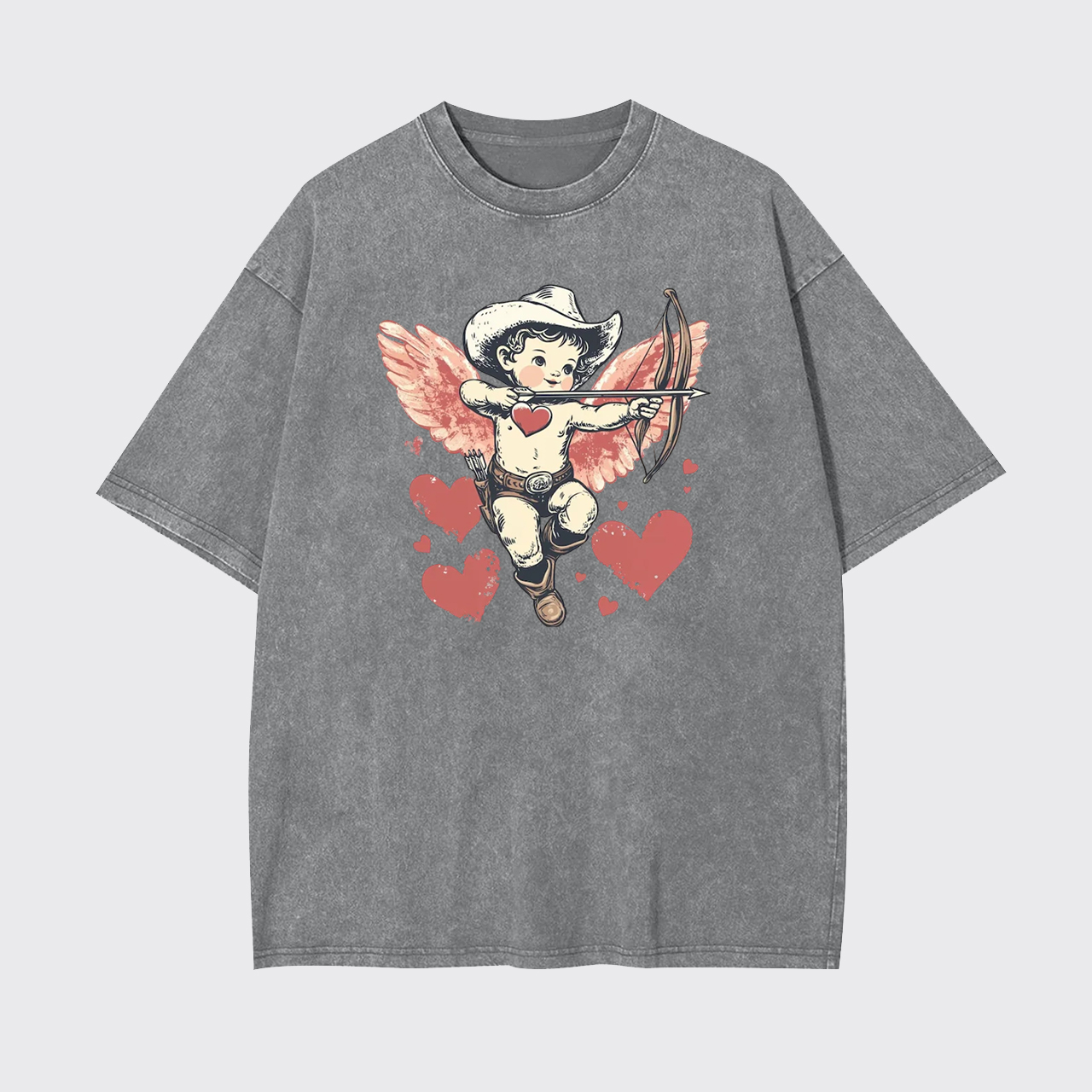 Retro Cupid Be My Valentine Garment-dye Tees