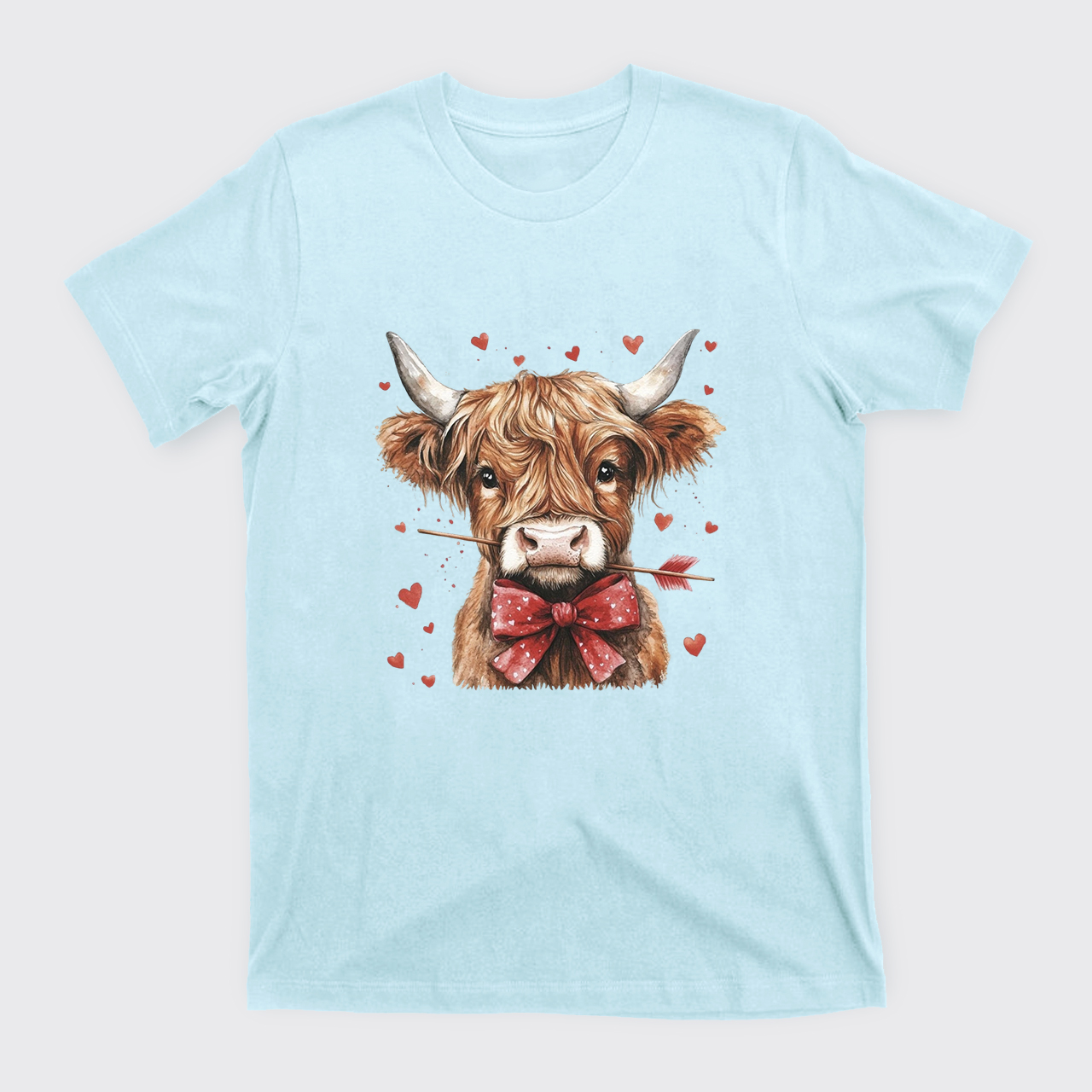 Highland Cow Valentine Heart T-Shirts