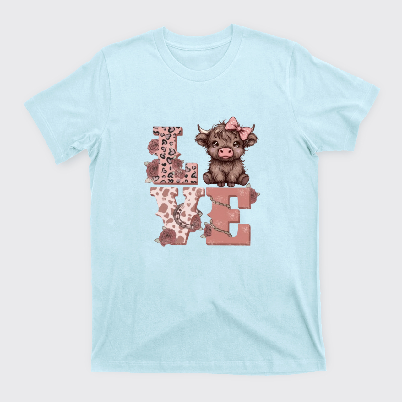 Valentines Highland Cow Love T-Shirts