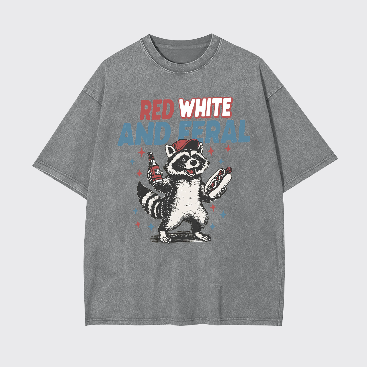Funny Raccoon-Humorous 4th Of July Garment-dye Tees