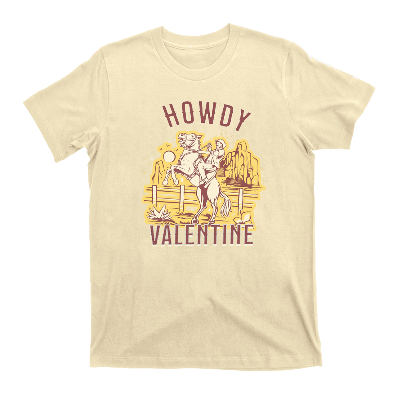Desert Golden Sunset Howdy Valentine T-Shirts
