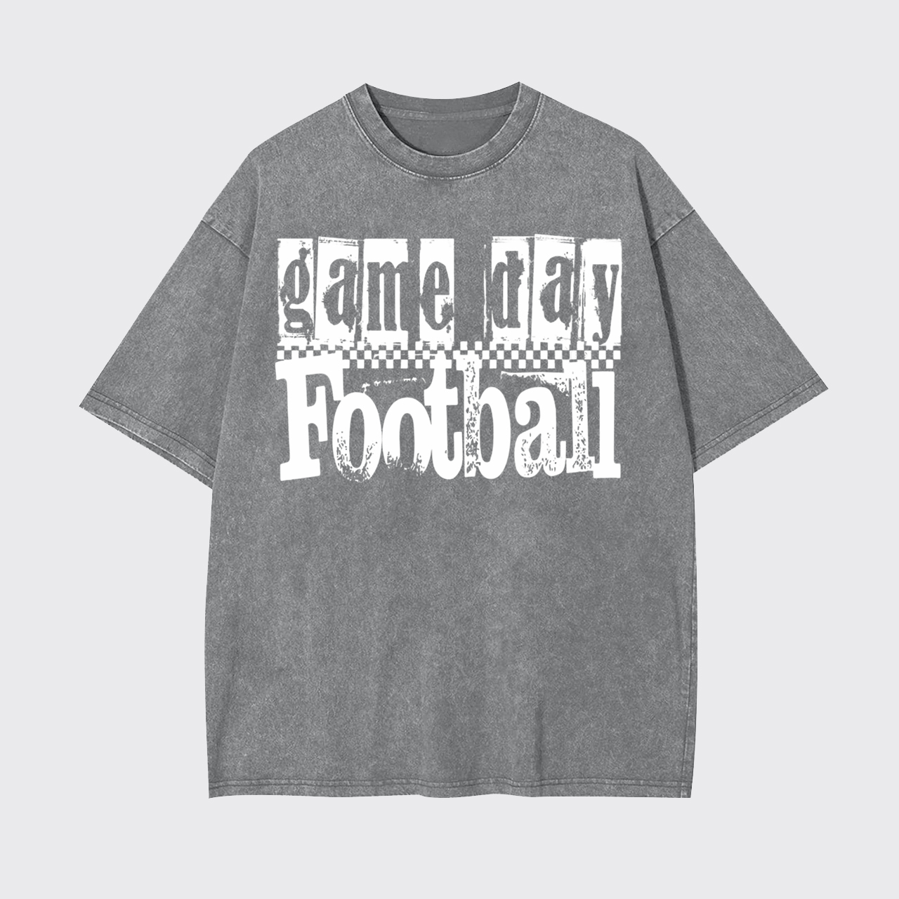 Game Day Football Retro Checkered Garment-dye Tees