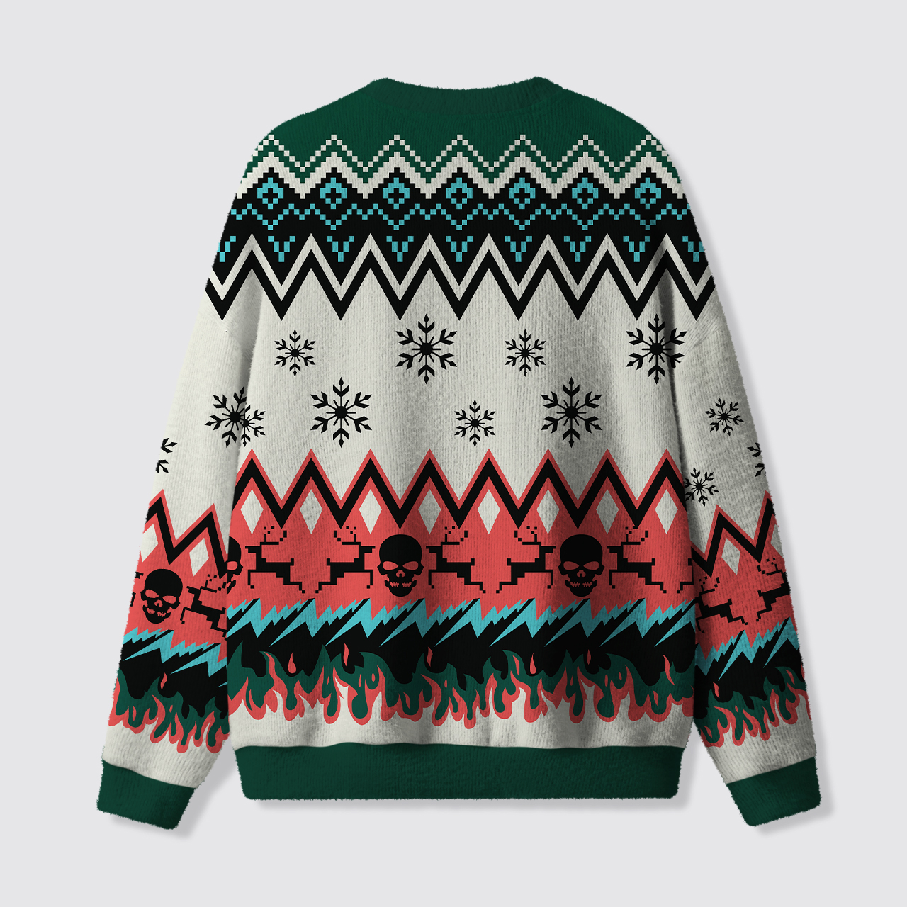 Heavy Metal Music Rocker Holiday Ugly Knit Sweatshirt