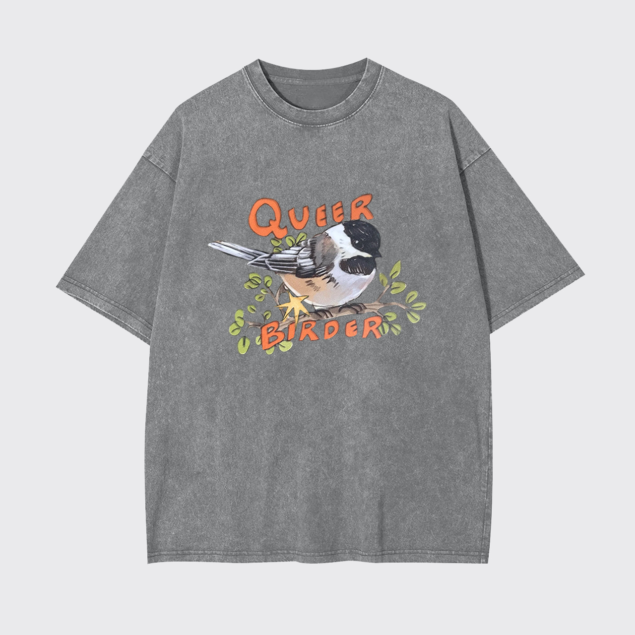 Queer Birder Chickadee Garment-dye Tees