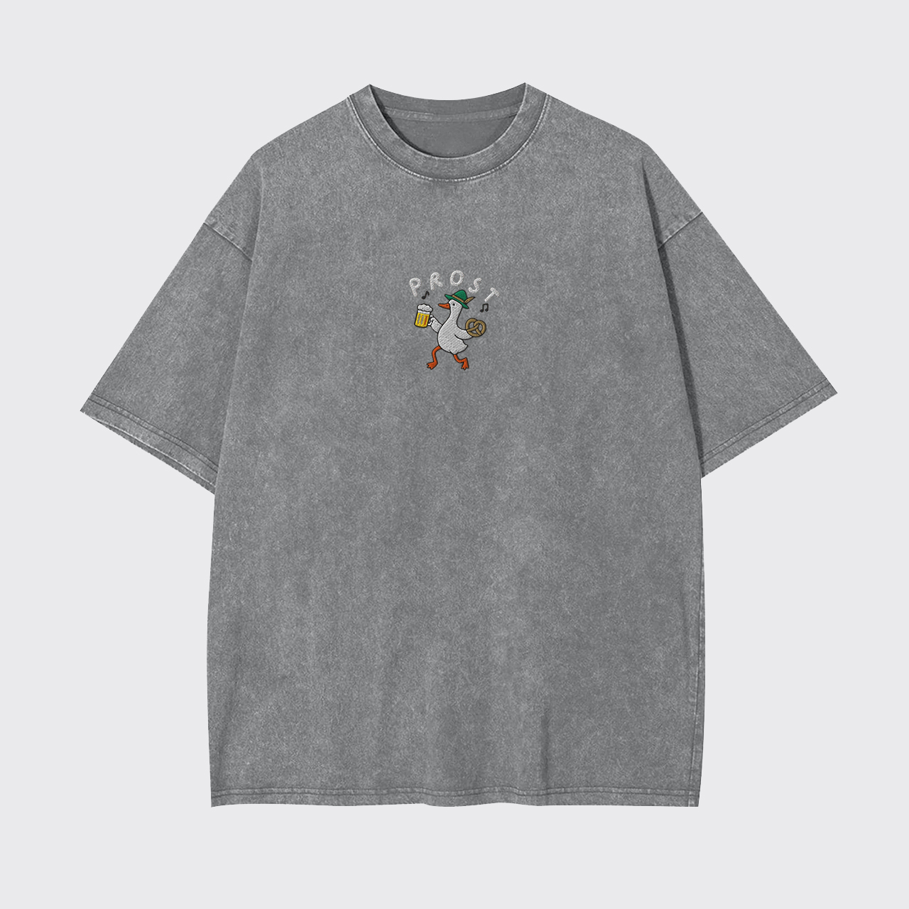 Embroidered Goose Beer Garment-dye Tees