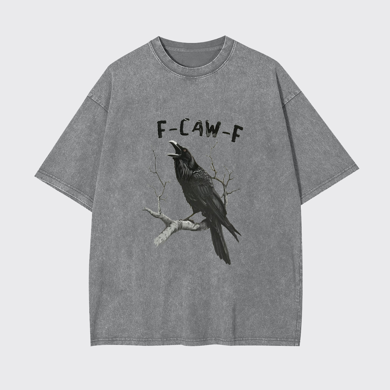 F-Caw-F Black Bird Garment-dye Tees