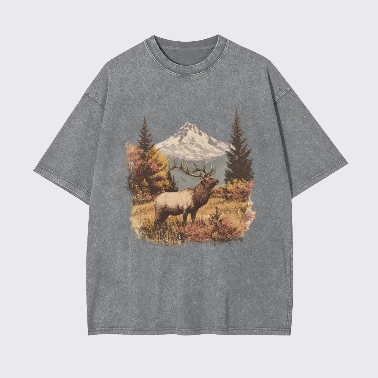 Retro Elk Garment-dye Tees