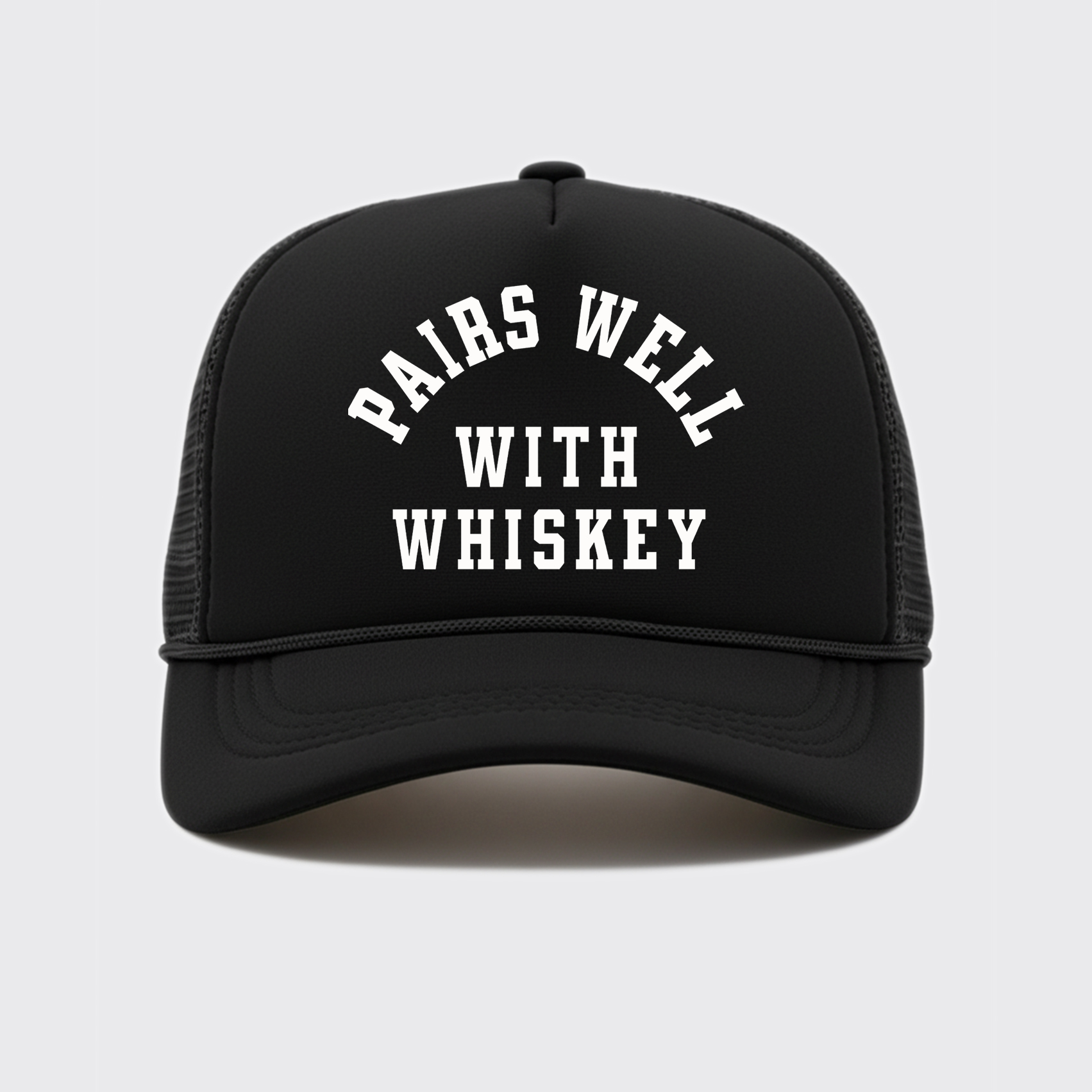 Pairs Well With Whiskey Trucker Hat