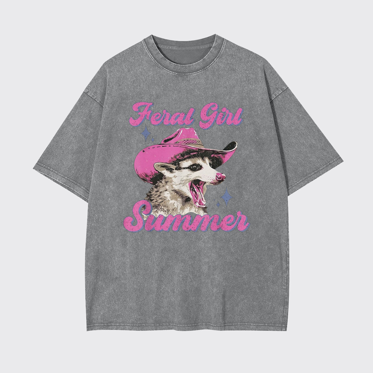 Trash Raccoon-Feral Girl Garment-dye Tees