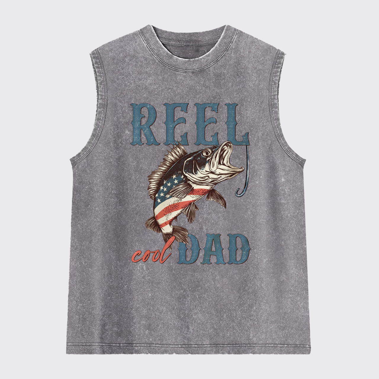 Reel Cool Dad-4th Of July Washed Tanks