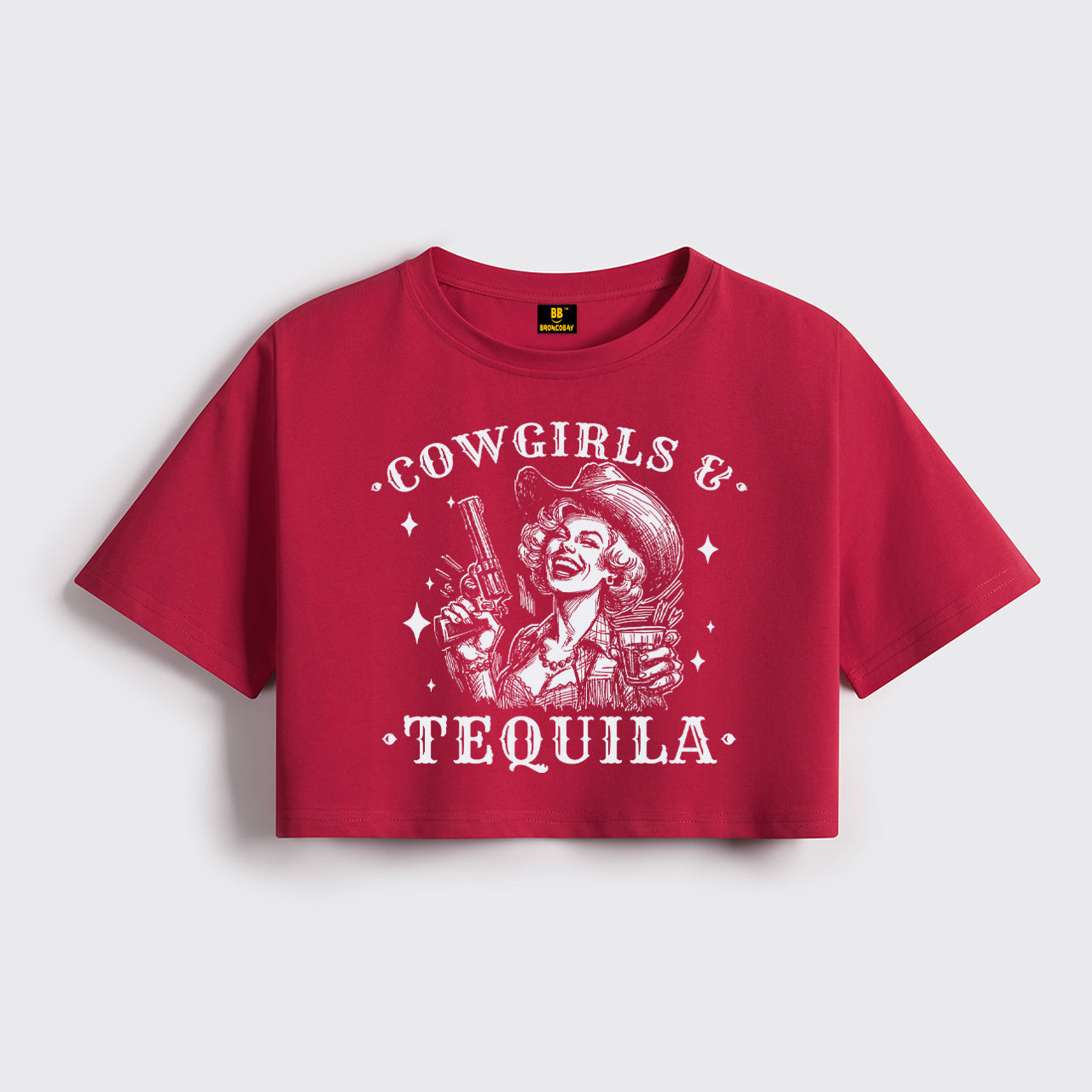 Vintage Western Country Bar Cropped Boxy Tee