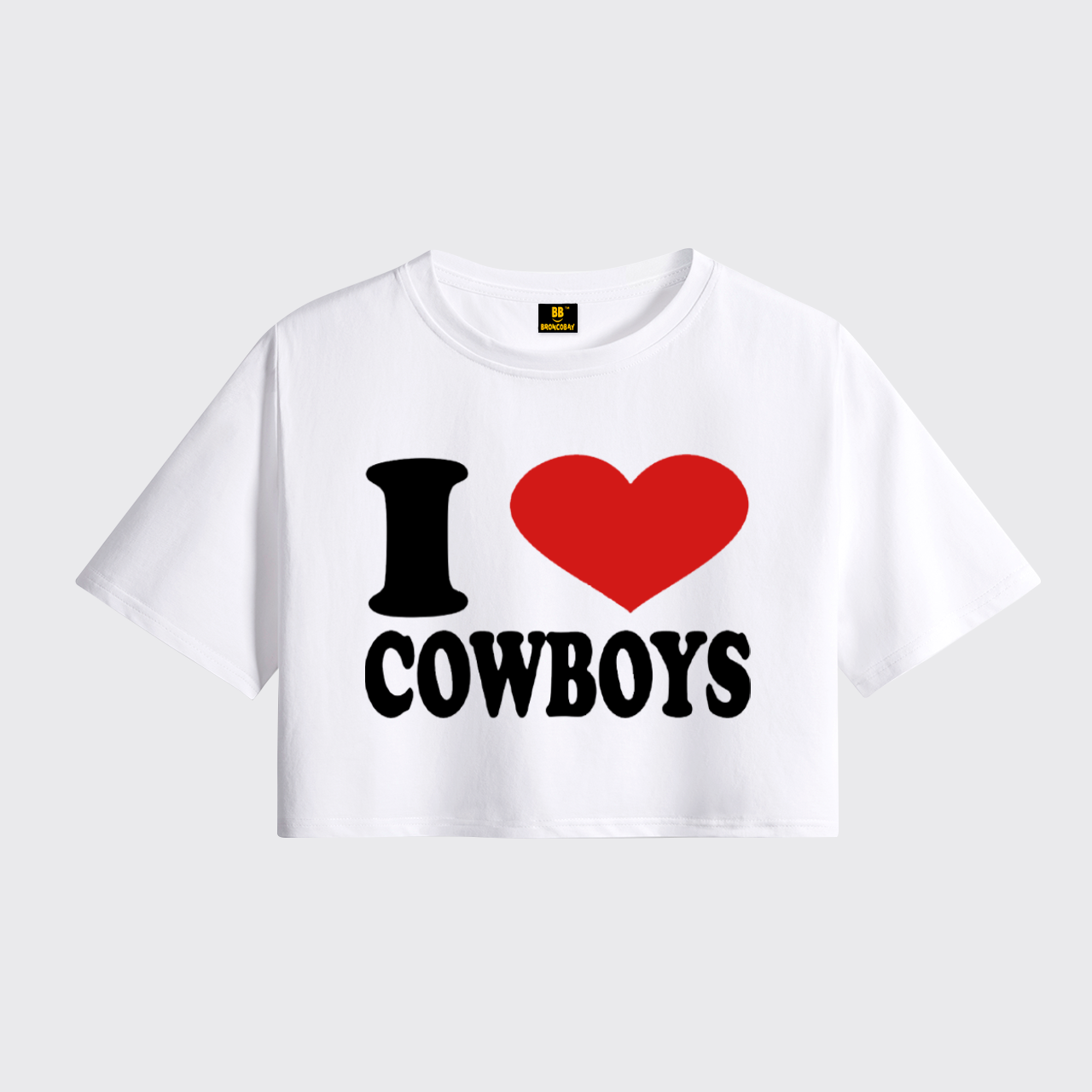 I Love Cowboys Cropped Boxy Tee
