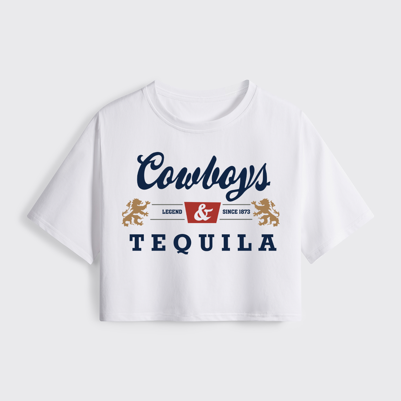 Cowboys And Tequila Cropped Boxy Tee