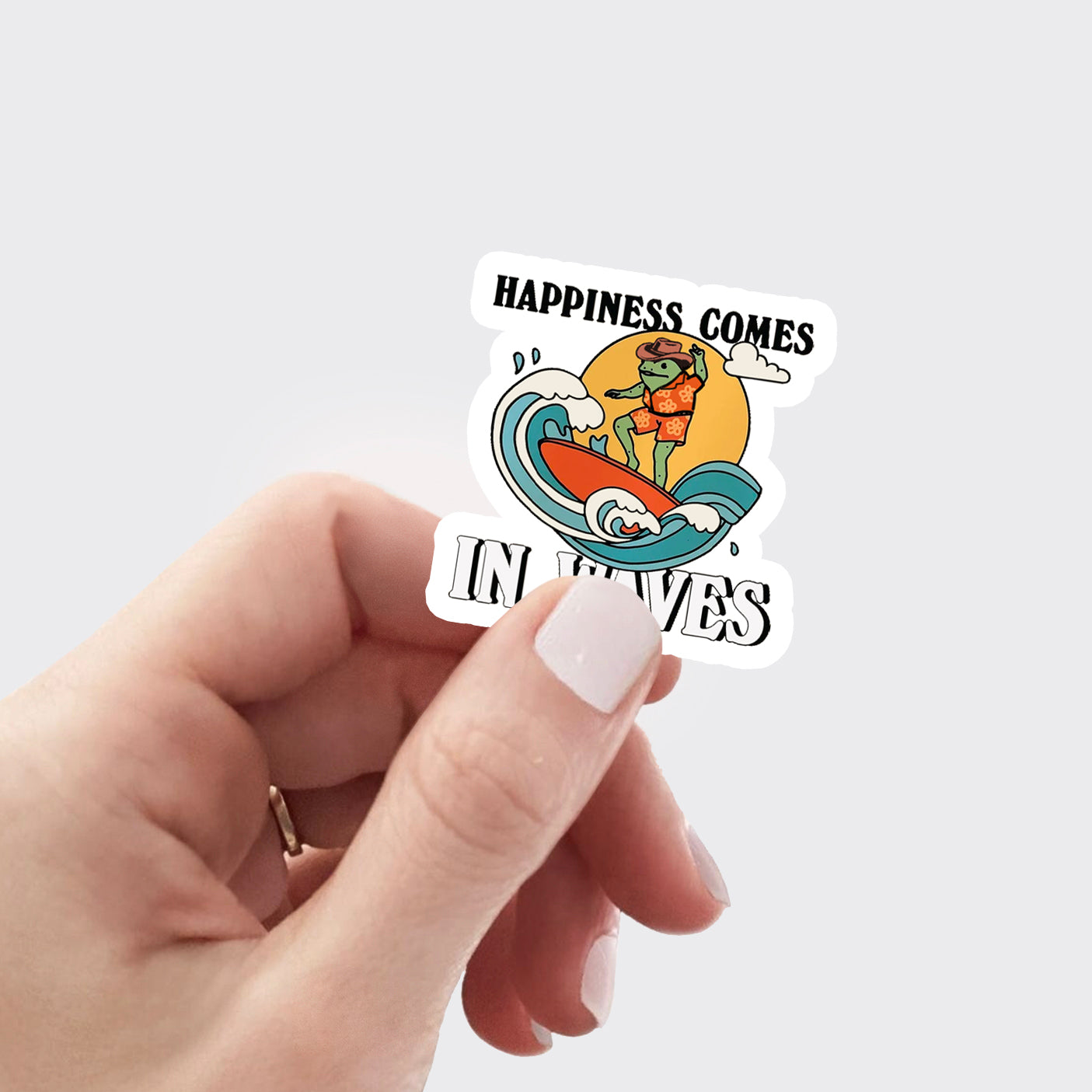 Happiness Comes In Waves_Cowboybay Sticker
