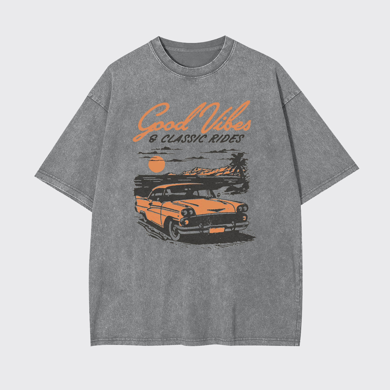 Retro Club-Car Hot Rod Summer Beach Vacation Garment-dye Tees