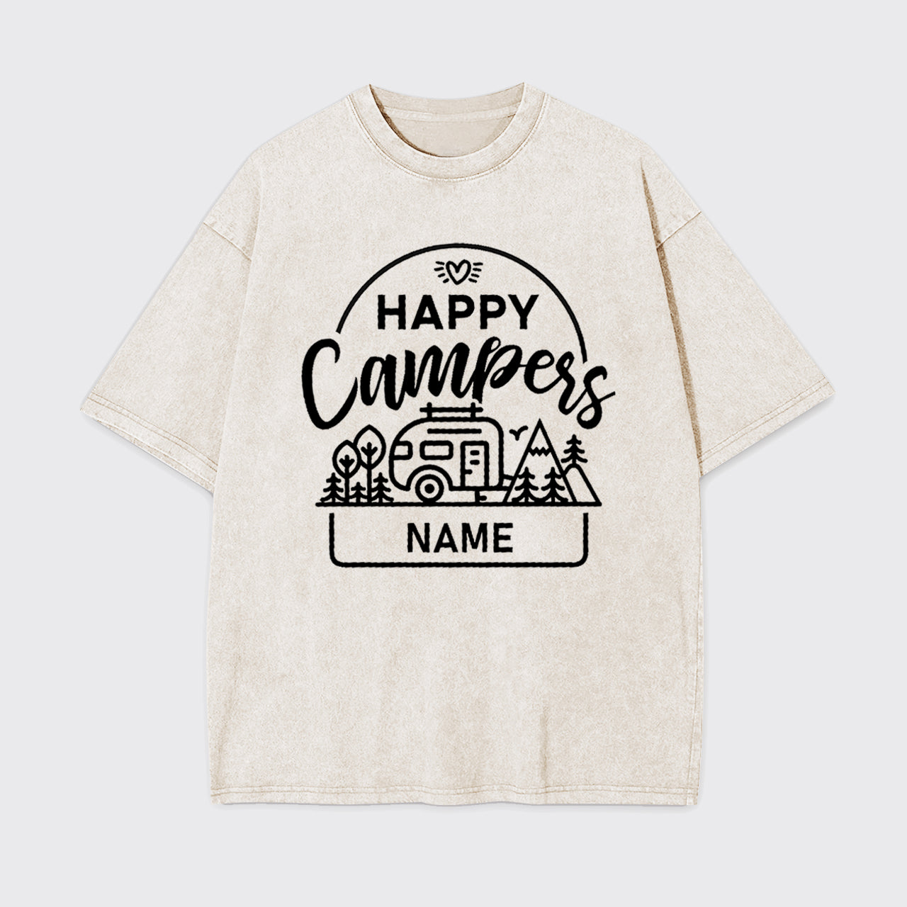 Personalized Happy Camper Garment-dye Tees