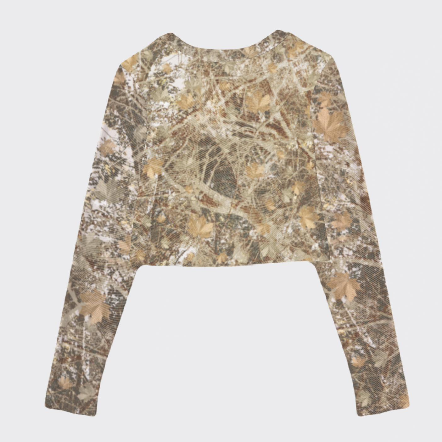 Outdoor Camouflage Mesh Crop Long Sleeves