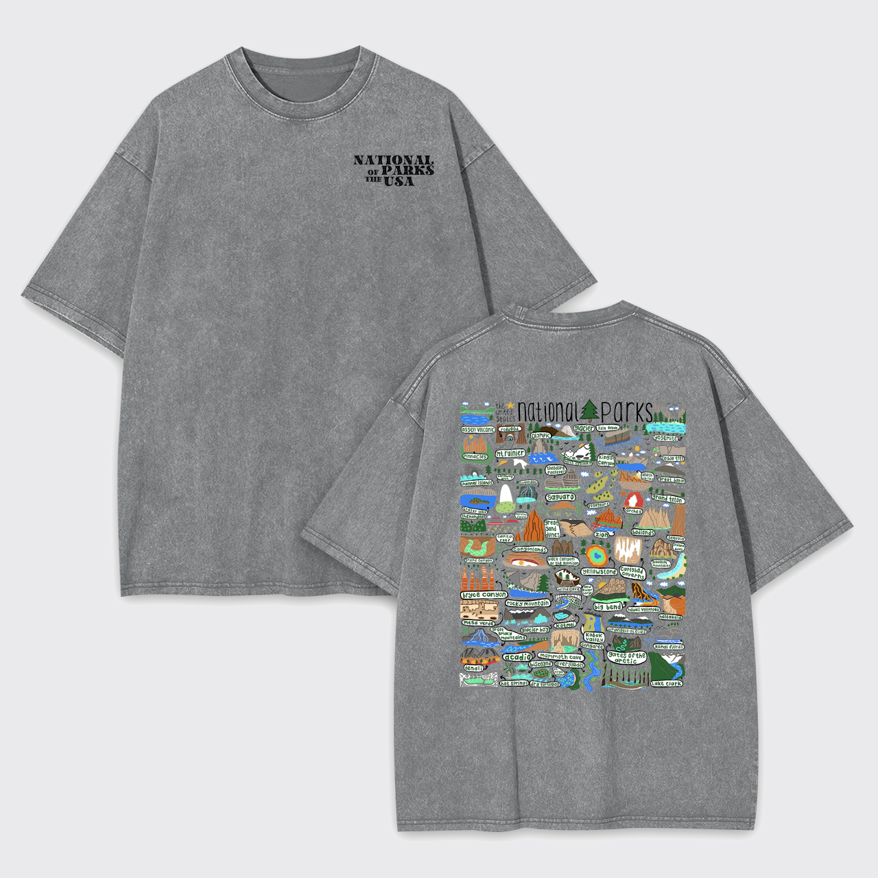 Funny National Park Travel Garment-dye Tees