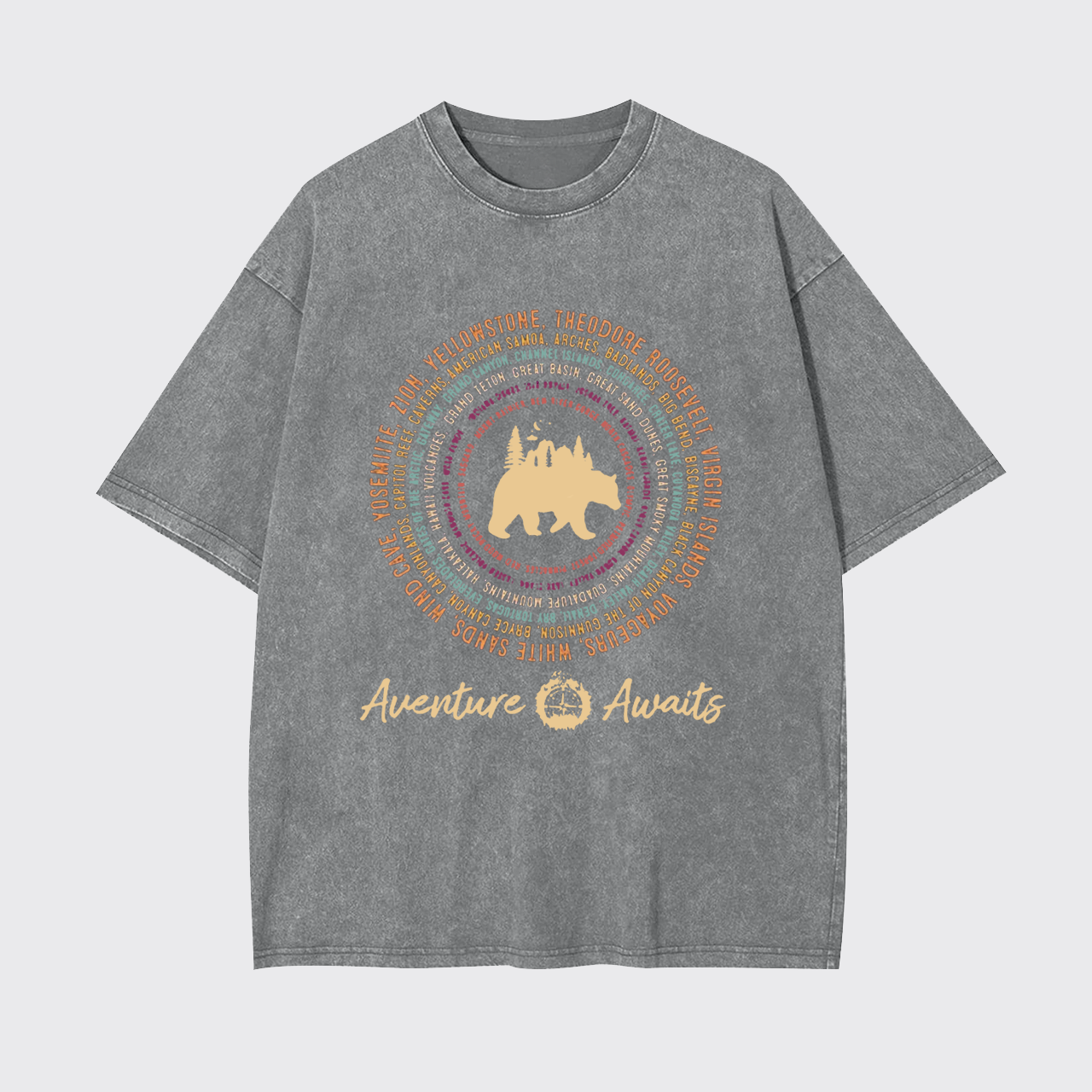Circular National Park Theme Garment-dye Tees