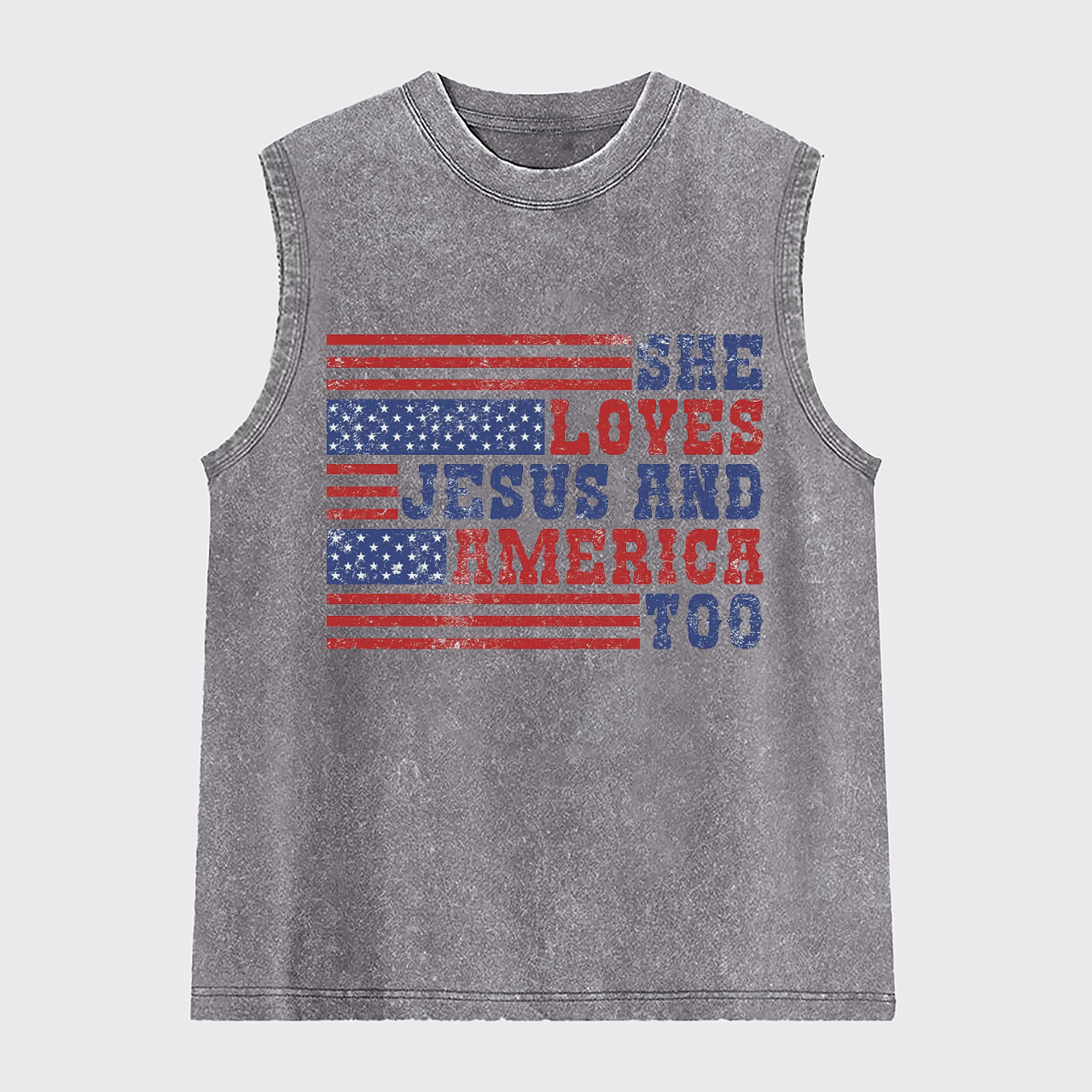 She Loves Jesus And America Too Washed Tanks