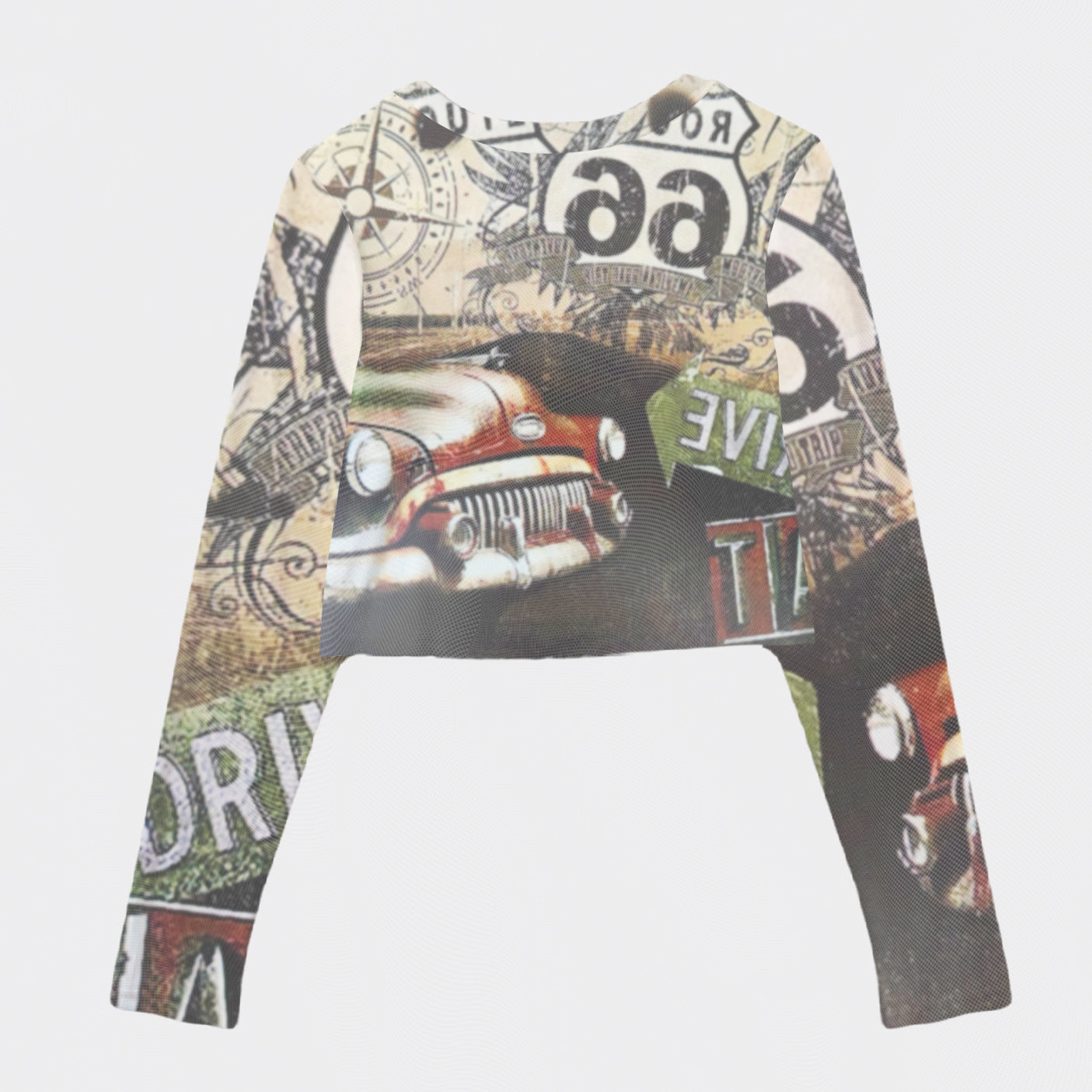 Route 66 Mesh Crop Long Sleeves