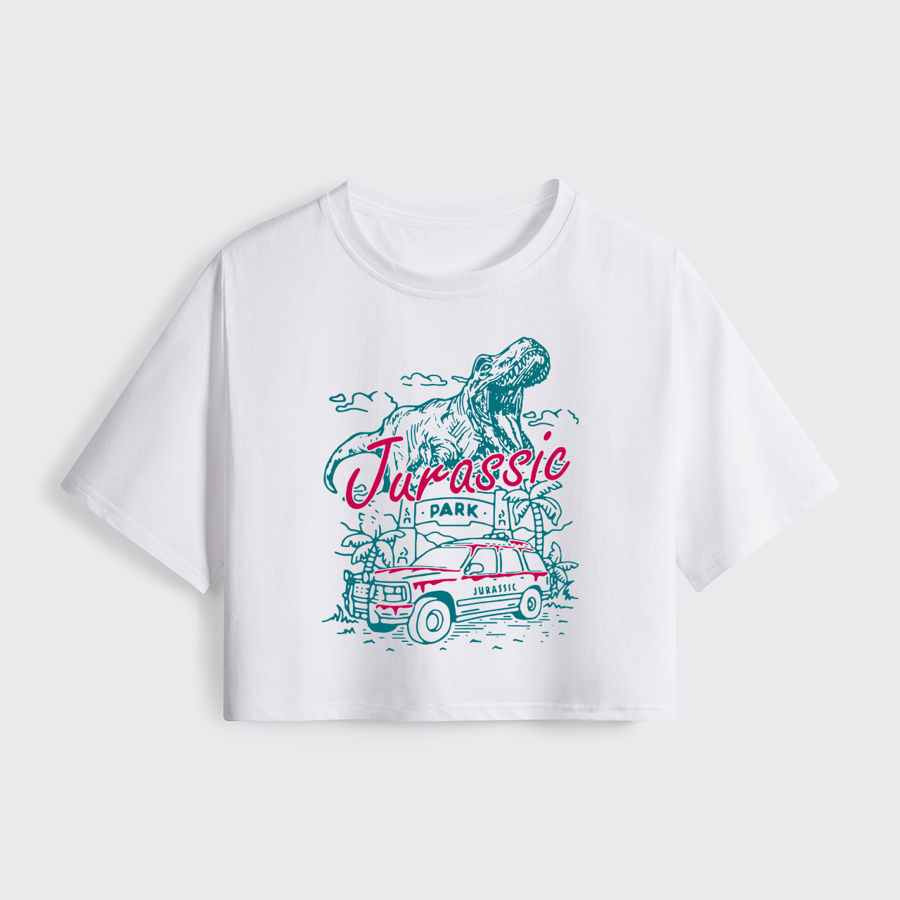 Vintage Summer Island Of Adventur Cropped Boxy Tee