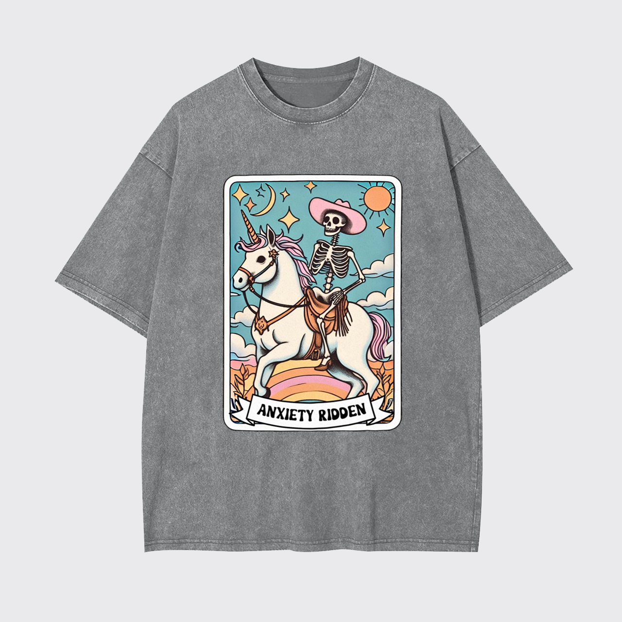 Mental Health-Anxiety Ridden Tarot Card Garment-dye Tees
