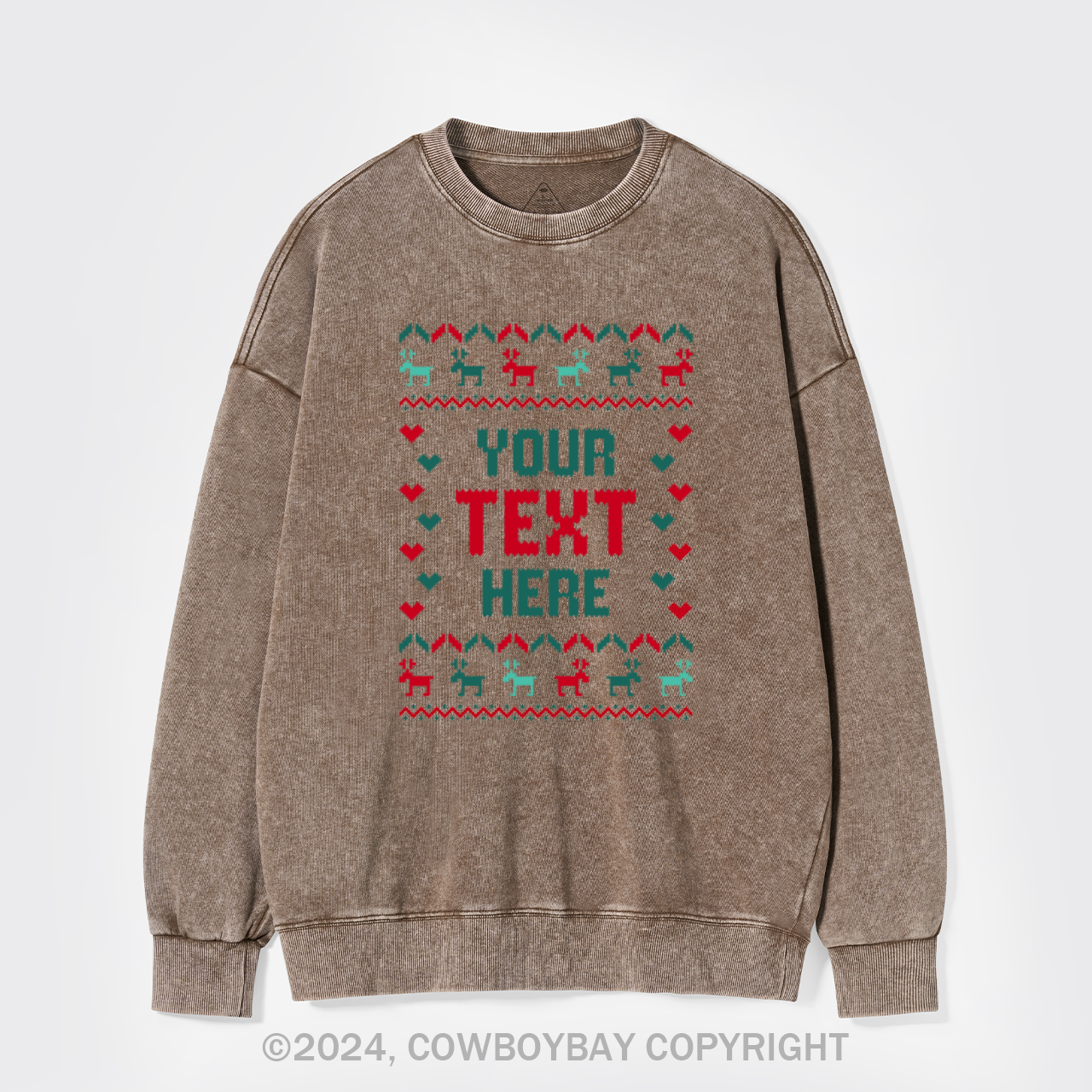 Personalized Name-This Is My Ugly Christmas Washed Sweatshirts