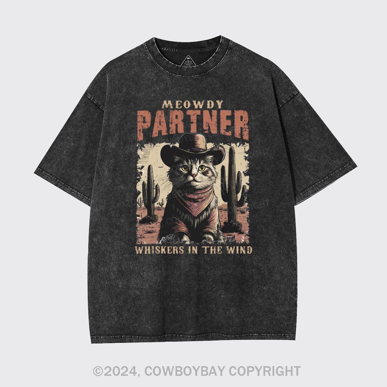Meowdy Partner Cowboy Cat Garment-dye Tees